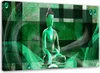 Leinwandbild buddha auf geometrischem hintergrund grün Produktbild-Vorschau 1