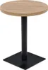 A studio shot of a round bistrot table with a wooden top and a black metal base. Náhled obrázku produktu
