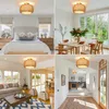 Lampada da soffitto in rattan intrecciato a mano stile Anteprima dell’immagine prodotto 8