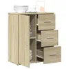 A wooden sideboard with an open door and drawers, displaying plates and bowls. Anteprima dell’immagine prodotto