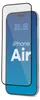 A screen protector is shown on top of an iPhone screen. Produktbild-Vorschau