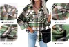 ASKSA Damen Bluse Kariert Hemdjacke Knöpfe Langarm Produktbild-Vorschau 3