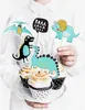 Kuchen Topper Dinosaurier 10,5-20cm grün schwarz 5er Set Produktbild-Vorschau 2