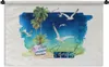 MuchoWow® Wandteppich Wandbehang Vogel - Palme - Himmel - Produktbild-Vorschau 1