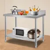 XINZI Table de travail en inox avec rebord 100 x 60 x 85 cm Voir les images du produit 12