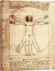 Stampa su tela - Leonardo da Vinci, L'uomo vitruviano - Anteprima dell’immagine prodotto 1
