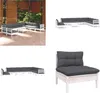 vidaXL 11 tlg. Garten Lounge Set mit Kissen Weiß Massivholz Produktbild-Vorschau 1