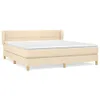 The Living Store Boxspringbett mit Matratze Creme 160x200 Produktbild-Vorschau 2