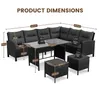 Yaheetech 4-tlg. Gartenmöbel Set aus Polyrattan, Lounge Produktbild-Vorschau 3