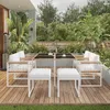 Merax Gartenmöbel-Set 7-teilig mit 4 Sesseln & 2 Hockern, Produktbild-Vorschau 5