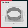 A product shot of a metal flange with dimensions indicated. Produktbild-Vorschau