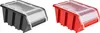 Two storage bins, one black and one red, are shown side-by-side against a white background. Náhled obrázku produktu
