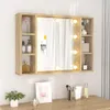 vidaXL Zrkadlová skrinka s LED Sonoma Oak 76x15x55 cm Náhľad obrázku produktu 2