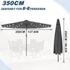 Parasol rond QEENTOE, diamètre 350 cm, avec manivelle et Voir les images du produit 2