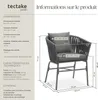 Ensemble de chaises VALEIRAS effet corde tressée - Lot de 2 Voir les images du produit 6