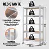MONZANA® Étagère charge lourde 5 niveaux 180x90x60cm Voir les images du produit 2