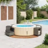 vidaXL Whirlpool-Umrandung Grau Poly Rattan und Massivholz Produktbild-Vorschau 3