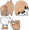 Anstecknadel-Set mit 3 Metallnadeln, Capybara-Dekoration Produktbild-Vorschau 2