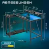 Five Stars® L-förmiger Gaming Schreibtisch - Computertisch Produktbild-Vorschau 4