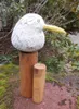 Freche Möwe auf Poller Statue maritime Deko Holz Handarbeit Produktbild-Vorschau 3
