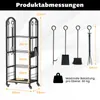 COSTWAY Kaminholzregal 4 Ebenen mit Rollen & 4 Produktbild-Vorschau 3