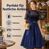 Dirndl Kleid Damen Lang, Trachtenkleid mit Schürze und Produktbild-Vorschau 4