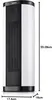 A white and black Midea ceramic heater is shown in a studio shot with dimensions indicated by lines and text. Anteprima dell’immagine prodotto