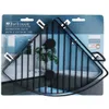 Product packaging for a black metal shower rack with suction cups. Náhled obrázku produktu