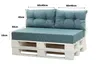 Palettenkissen 120x50 Sitz und 2 Stk. 60/40 Blau Kissen | Produktbild-Vorschau 3