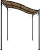 A black metal pergola with a taupe fabric canopy, shown against a white background. Produktbild-Vorschau