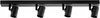 A product shot of a black, four-headed ceiling spotlight fixture against a white background. Voir les images du produit
