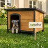 zooprinz Hundehütte Carlo Bitumen Klappdach Holzfüße mit Produktbild-Vorschau 1
