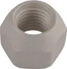 A close-up, isolated view of a hexagonal nut with internal threading. Anteprima dell’immagine prodotto