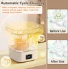 A portable washing machine is shown with text and images highlighting its cleaning function. Produktbild-Vorschau