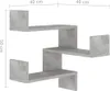 vidaXL Wand-Eckregale 2 Stk. Betongrau 40x40x50 cm Produktbild-Vorschau 8