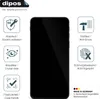 A black smartphone screen protector is shown with feature callouts. Produktbild-Vorschau