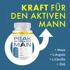 A product shot of a supplement bottle with marketing text and graphics. Produktbild-Vorschau