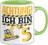 5. Geburtstag Geschenk Tasse Becher Jungs Baustelle Produktbild-Vorschau 1