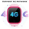 A pink smartwatch is shown with the text "SUPPORT 4G NETWORK" and large "4G" graphics on the screen and in the background. Produktbild-Vorschau