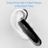 A close-up of a black Bluetooth earbud with the brand name 'New Bee' on it, placed in a stylized white ear. Produktbild-Vorschau