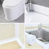 A collage of four images showing a white sealing tape being applied to various bathroom and kitchen fixtures. Anteprima dell’immagine prodotto