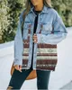 ASKSA Damen Jeansjacke Revers Langarm Vintage Button Down Produktbild-Vorschau 2