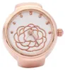 Fingerring-Uhr, rundes Zifferblatt, Rosen-Blumenmuster, Produktbild-Vorschau 2