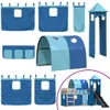 Design Etagenbett mit Rutsche und Gardinen Blau 80x200 cm, Produktbild-Vorschau 3