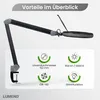 Lumeno LED Lupenleuchte Serie 851X mit 152mm Echtglaslinse, Produktbild-Vorschau 2