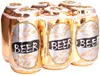 A six-pack of beer can ornaments, decorated with glitter and the word "BEER". Náhled obrázku produktu