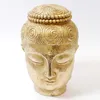 Buddha Kopf Statue Asian Skulptur aus Gold Dekofigur Höhe Produktbild-Vorschau 4