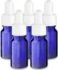 5x Blaue Glasflasche 10 ml mit weißer Pipette Produktbild-Vorschau 1