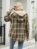 ASKSA Femme Veste d'hiver à carreaux Oversize Manches Voir les images du produit 3