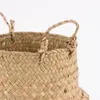 Korb aus Seegras mit Farbabsatz natur weiß 20x21,5cm Produktbild-Vorschau 4